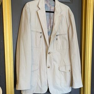 Kroon Men's Classic Cream Military Jacket